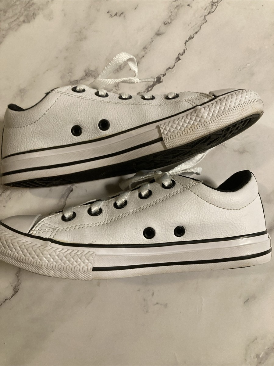 NEW! Big Kids CONVERSE ALL STAR White Leather OX Sneakers Shoe