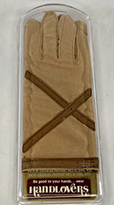 Ladies Vintage Leather Driving Gloves - Isotoner Style - Tan Leather - One Size