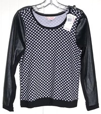 Camisa Mujer Mia de Andrea Talla S Manga Larga Top Blanco y Negro