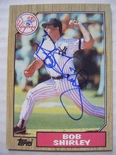 BOB SHIRLEY signed YANKEES 1987 Topps baseball card AUTO CARDINALS REDS #524 NY