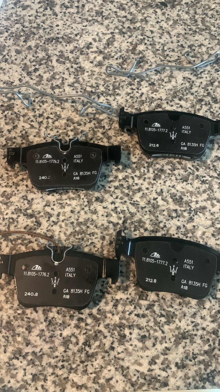 Genuine Rear Brake Pads Set for Maserati  Levante Quattroport, 2 Piston Calipers