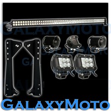 50 Led Light Bar3 Led Adjustable Floodbracket Fit 97-06 Jeep Tj Wrangler