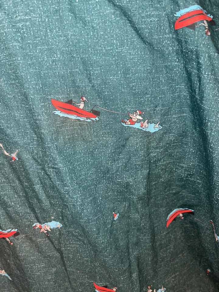 Haggar Santa Water Skiing Mens Big & Tall Christmas Button Down Shirt 3X - Image 3 of 4