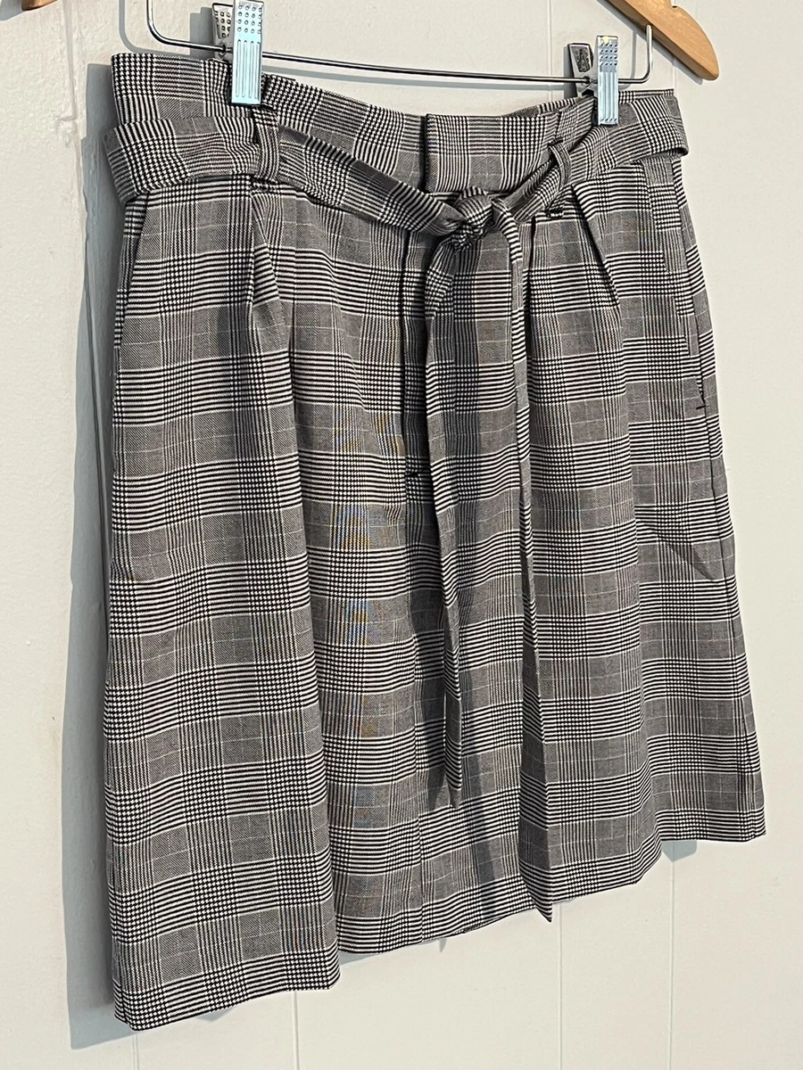 Banana Republic Women s Plaid Mini Skirt Pockets Lined Belted Size