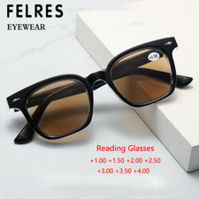 Square Tinted Reading Glasses for Men Women Full Frame Outdoor Sunglasses New