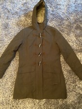 Merrell Duffle Coat Size Medium Womens Grey Long Sleeve Hooded Opti Warm Jacket
