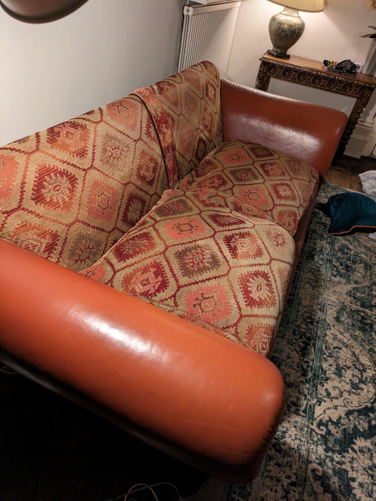 Tetrad Eastwood Grand Kilim And Leather Sofa Rrp £3800 eBay