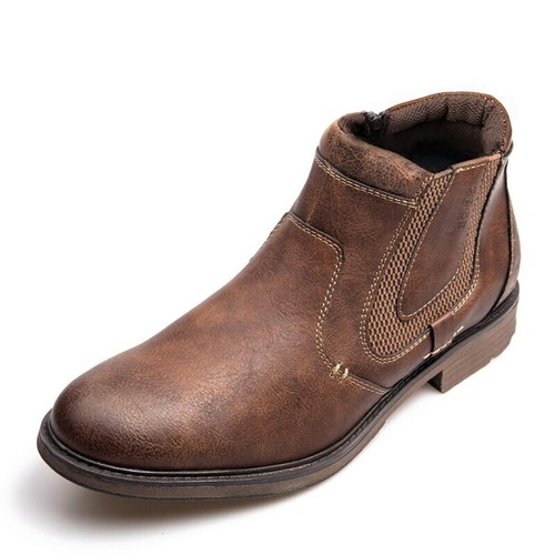 Botas De Cuero Vintage Para Hombre Botines Tobilleros Chelsea Zapatos De  Trabajo | eBay