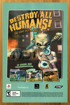 2005 Destroy All Humans PS2 Xbox Vintage Game Print Ad/Poster Official Art PS4