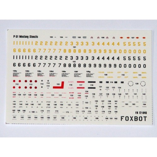 FOXBOT 72-046 Scale 1:72 Decals Stencils for P-51 Mustang - Picture 6 of 24