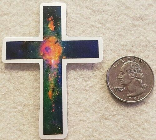 Autocollant croix couleur galaxie espace décalcomanie multicolore embellissement impressionnant unique  - Photo 1/1