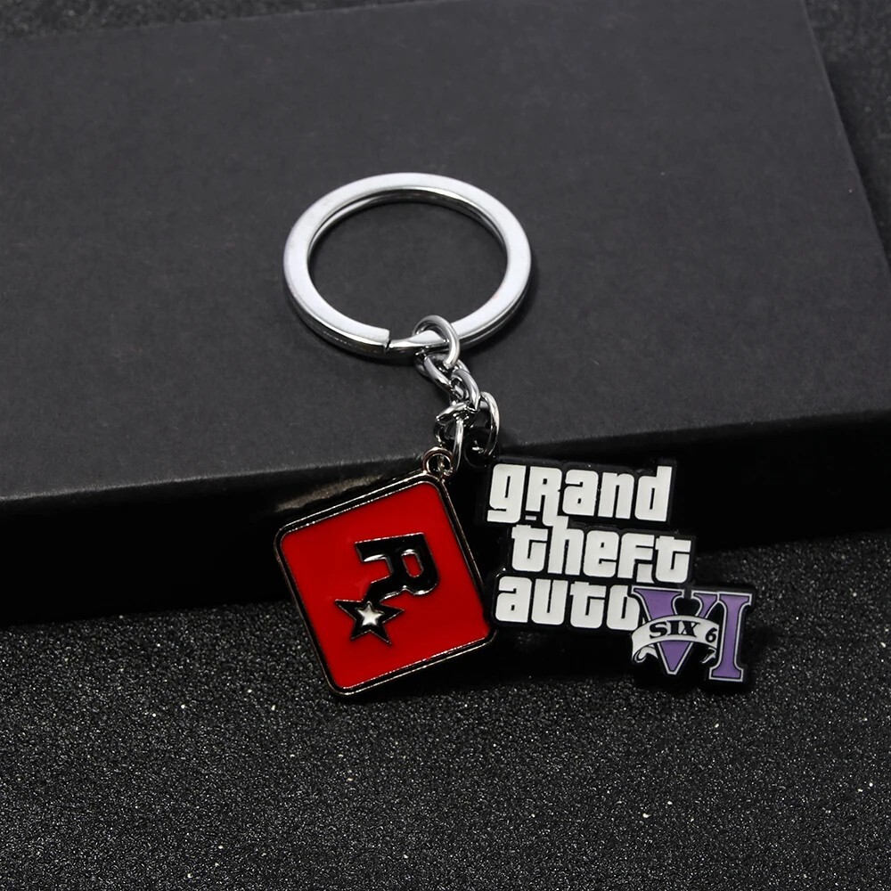 GTA VI Grand Theft Auto Metal Keychain Rockstar Games