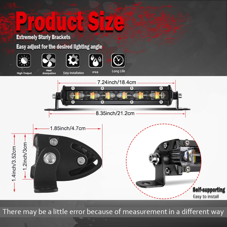 Cápsulas de luz LED 7" 1288W de haz puntual ámbar todoterreno ATV UTV para Arctic Cat Wildcat Foto 2 de 4