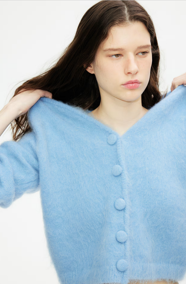 H&M Mohair-Blend Cardigan (Blue) | eBay H&M Mohair-Blend Cardigan (Blue) | eBay