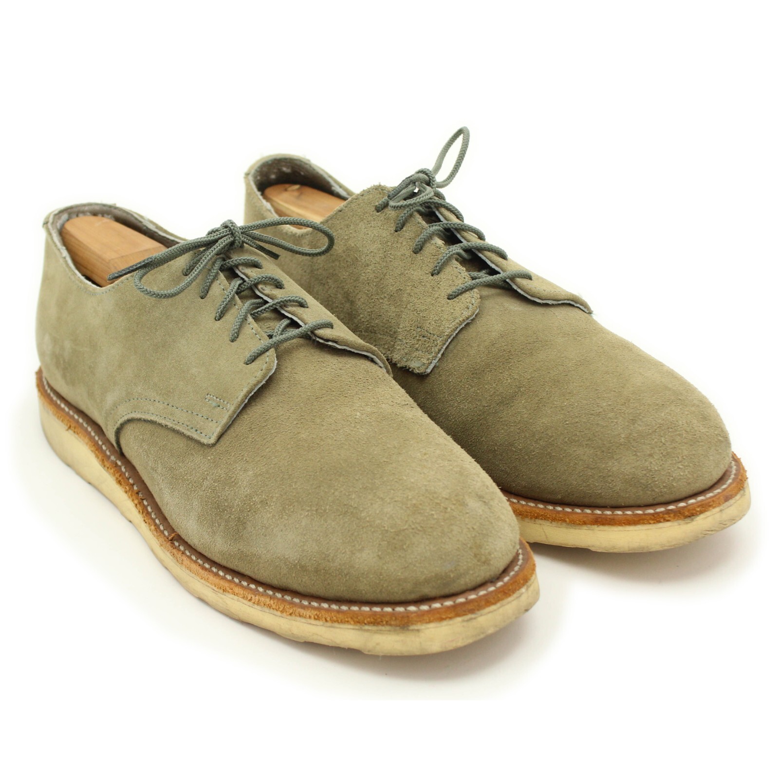 SAOLA Scarpe Derby Blucher Nepenthes NY x MWR realizzate con resto in camoscio oliva chiaro 11 D