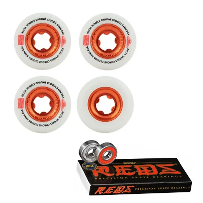 Ricta Skateboard Wheels 54mm Chrome Clouds 54mm Red, Bones Reds Bearings
