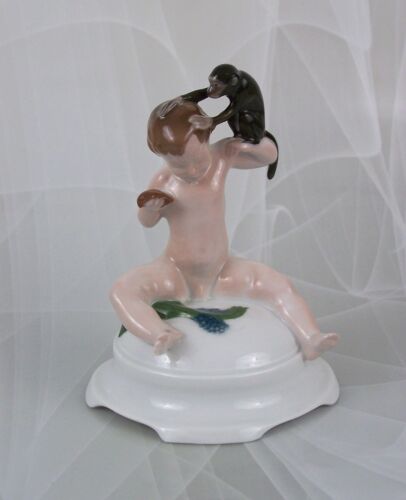 Rosenthal Figur Liebermann "Lausige Geschichte" Putto mit Affe Figurine 1910 - Bild 2 von 5