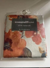 Home Floral Essential PEVA Tablecloth Orange/Multi NEW