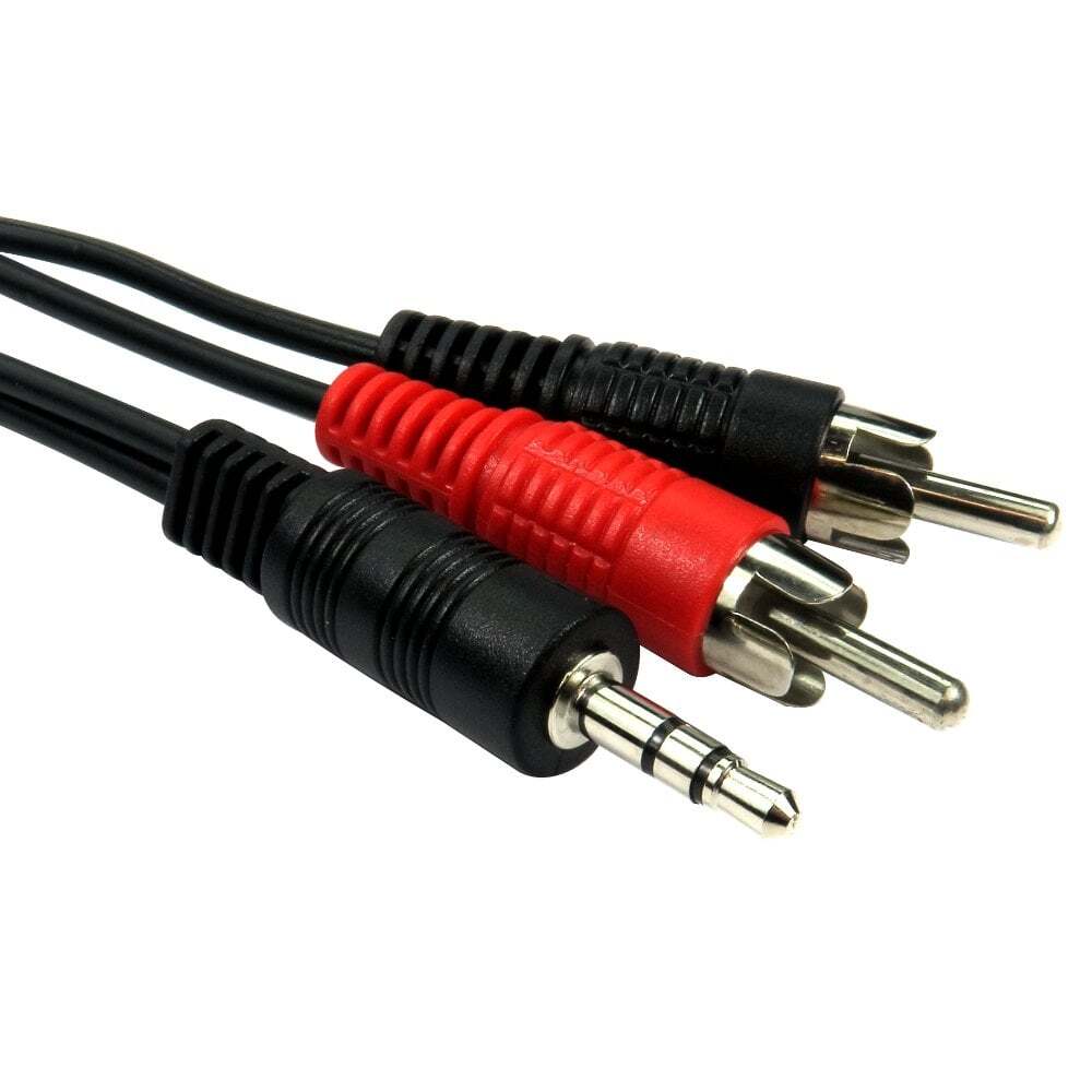 Cavo Audio Stereo EMK 35cm Da 3.5mm Femmina A 2 RCA Maschio - Placcato Oro 24K, Intrecciato Nylon, Blu