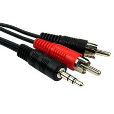 3.5mm TRS Stereo Aux Jack to Twin 2x RCA Phono Audio Cable 0.5m to 20m