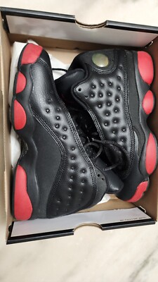 Size 4.5Y- Jordan 13 Retro Black/Gym Red 2014 | eBay