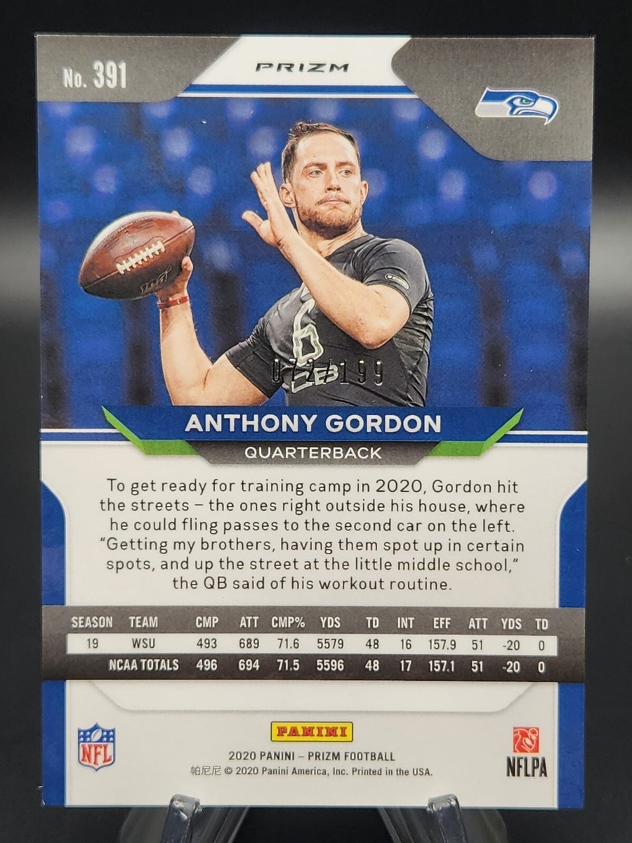 2020 Panini Prizm - Rookie Anthony Gordon #391 Blue Wave Prizm