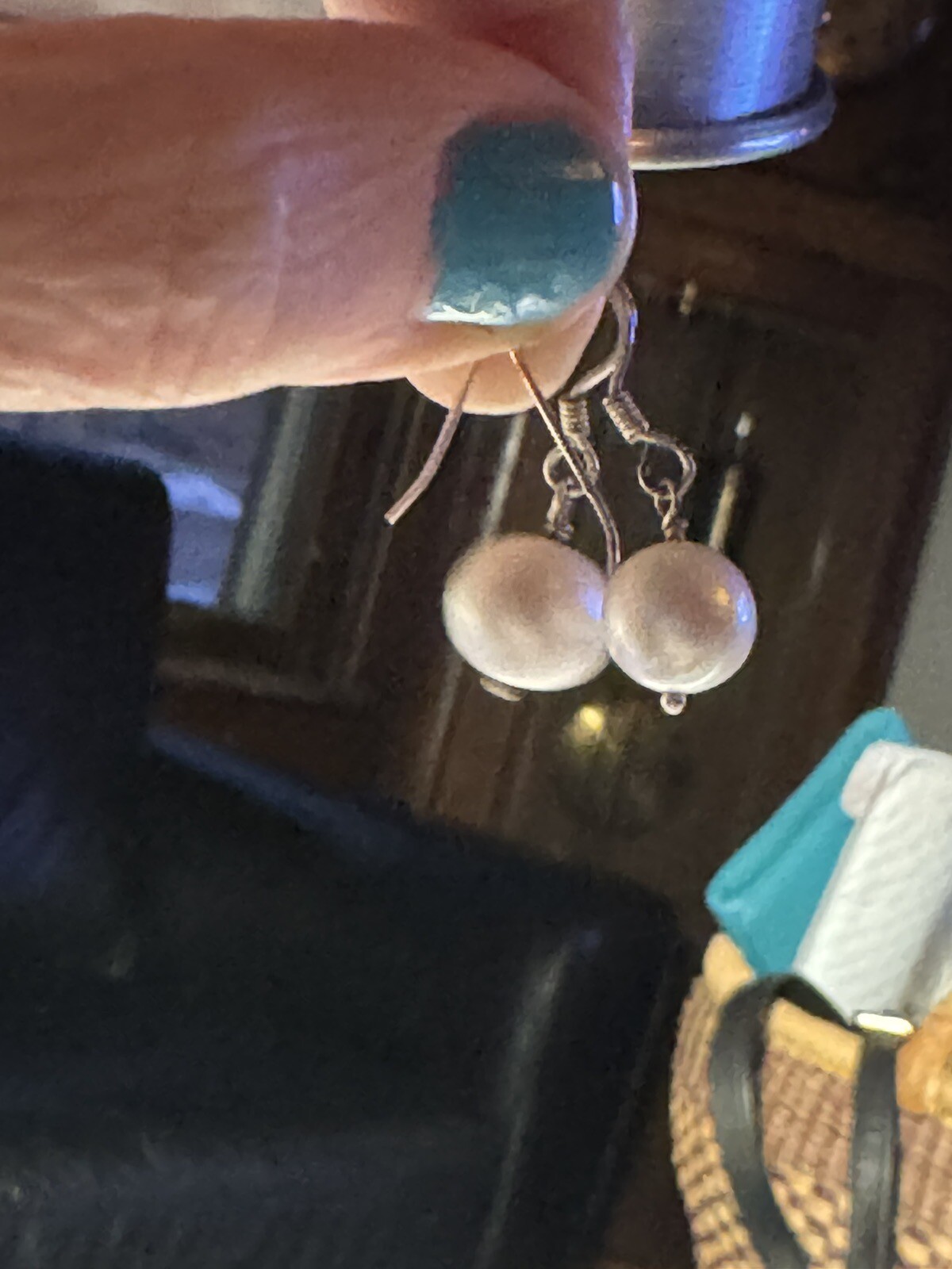 Single Pearl Dangle Sterling Silver Earrings Sing… - image 4