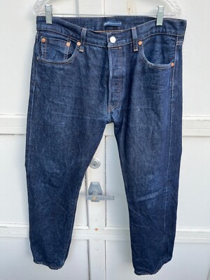 Levi's® 501® Jeans 36Wx30 Selvedge Chain Stitch Hemmed Dark Denim