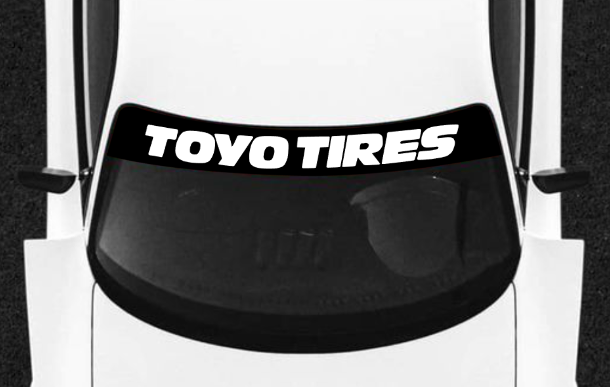 Premium Toyo Tires Windshield Windscreen Banner WHITE/ BLACK eBay