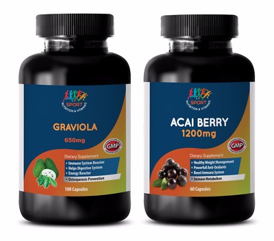 antioxidant supplement - GRAVIOLA - ACAI BERRY COMBO 2B - acai powder bulk