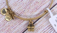 NEW NWT Alex and Ani Gift Box Present Charm Gold Bracelet 