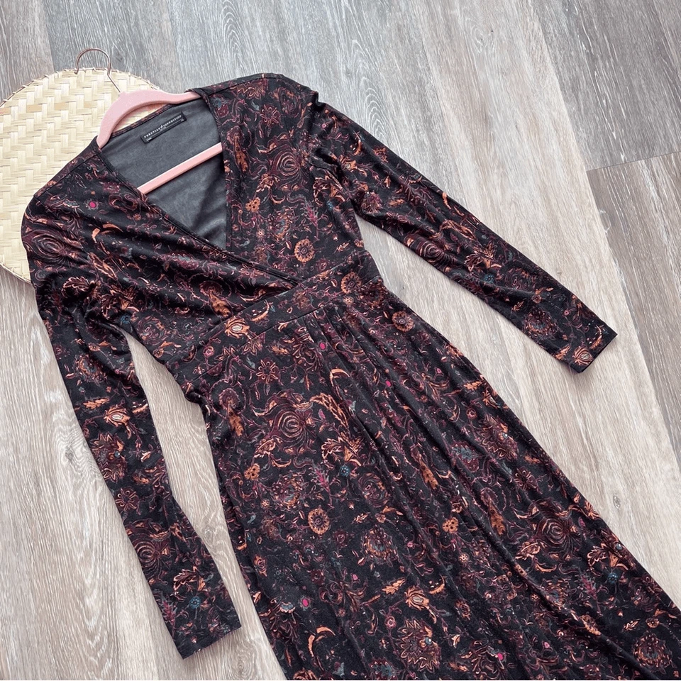 Peruvian connection Eden floral long sleeve midi dress women’s size XS - Image 3 of 4