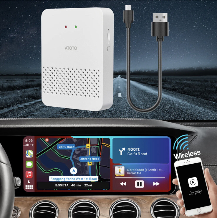 ATOTO AD3 Wireless CarPlay Adapter for Factory Wired CarPlay Cars
