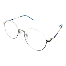 Eyeglasses Round Hexagon Women Unique Octagon Frames Gold Metal Semi rimless