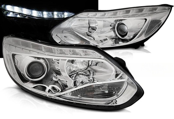 Scheinwerfer Paar Ford Focus MK3 11-14 Daylight LED Chrom-image