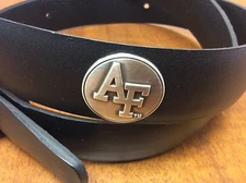 Men's Black Genuine Leather Belt with Air Force Academy Conchos 46 R+