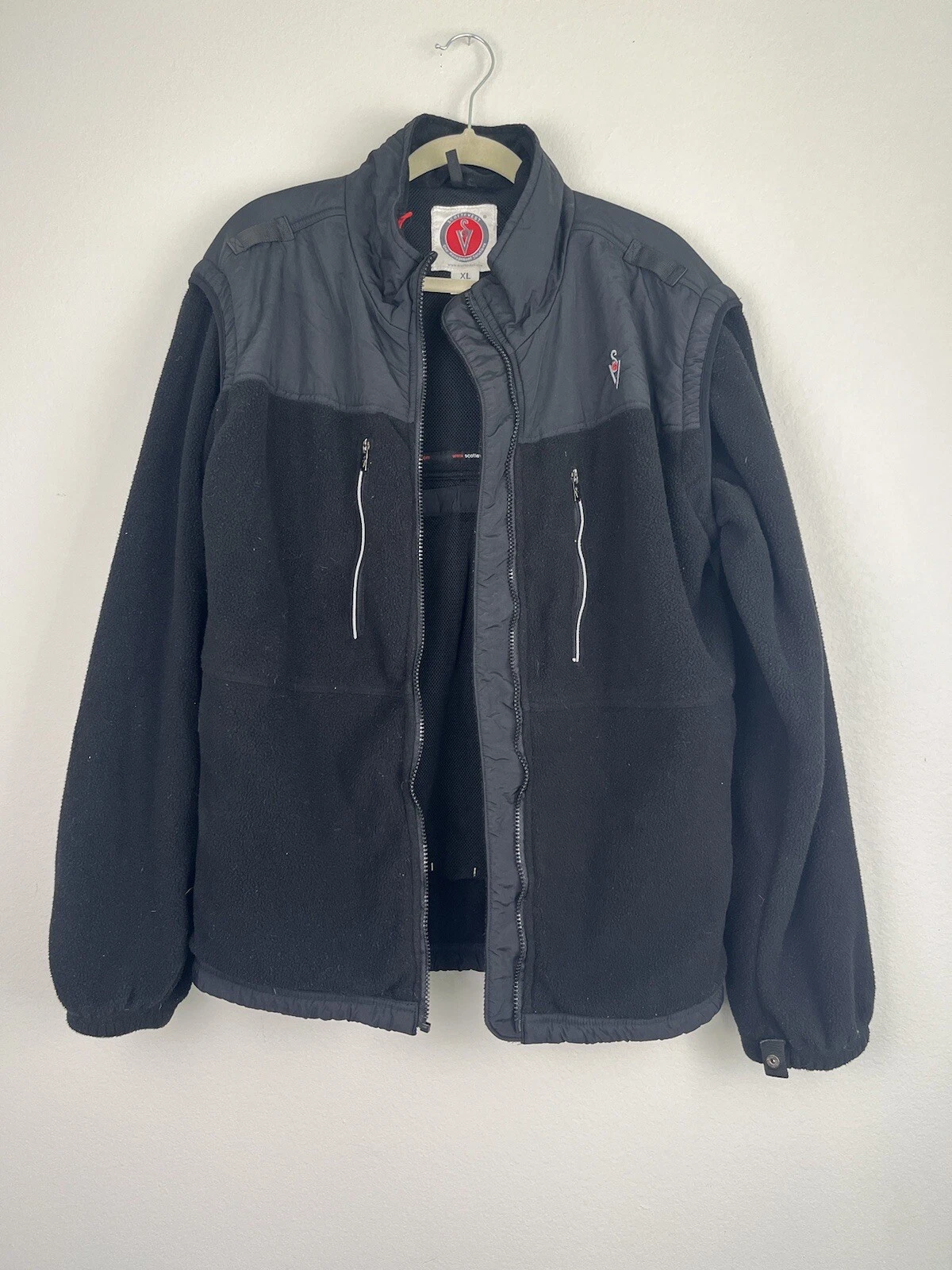 AS IS SCOTTeVEST Tec Convertible Jacket Vest Men's XL Black Polyester Utility