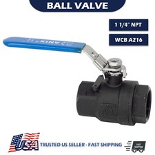 1-1/4" Inch Ball Valve Female Threaded FNPT Carbon Steel FULL PORT 1000 Lockable