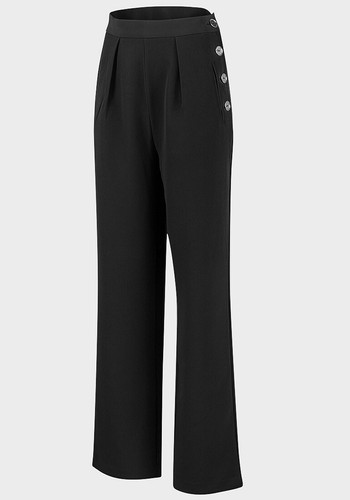 Pulsante laterale Stile Vintage Nero Pantaloni a Gamba Larga Pantaloni  Marinaio | gamba lunga | Nuovo con Etichetta | eBay
