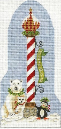 Needlepoint Handpainted Christmas Kelly Clark The North Pole 6x12 - Picture 3 of 4