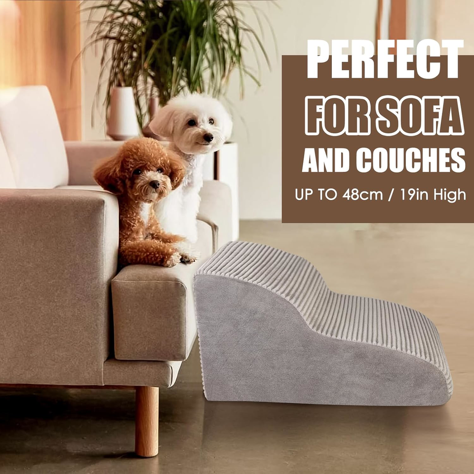 Long 2 Steps Dog Steps for Sofa and Couch, Dog Stairs for Small Dogs
