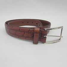 Brighton Belt Leather Belt Brown Brick Look P6107 Womens Sz 32