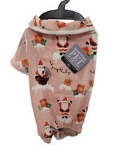 Berkshire Pet Dog Pajamas Soft Flannel SMALL Pink Santas Christmas NWT