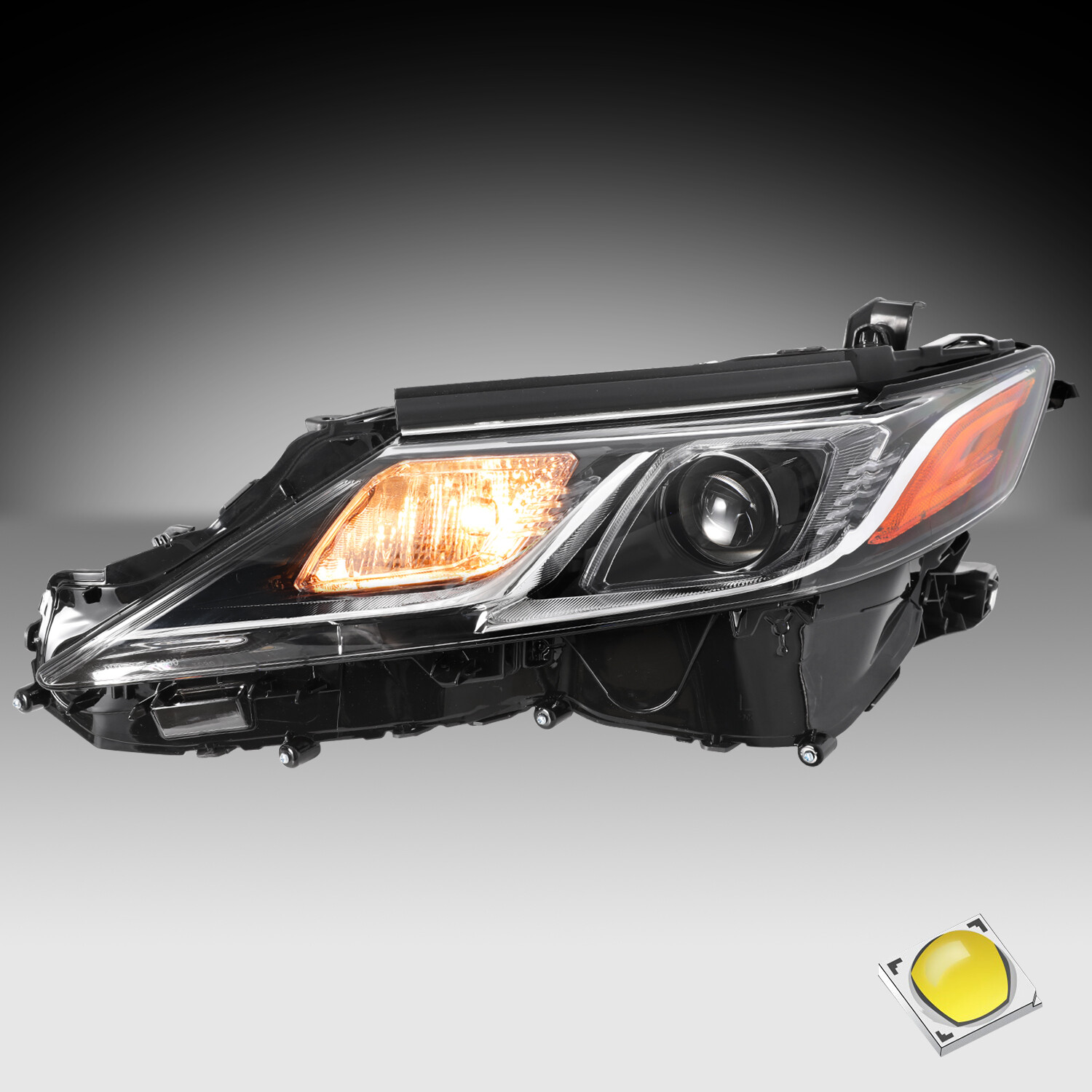 LED Projector Headlight – Right Passenger Side For 2018-2023 Toyota Camry L/LE/SE Models