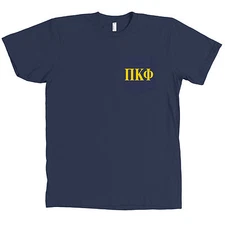 Pi Kappa Phi Bella + Canvas POCKET Navy T Shirt Fraternity Tee NEW