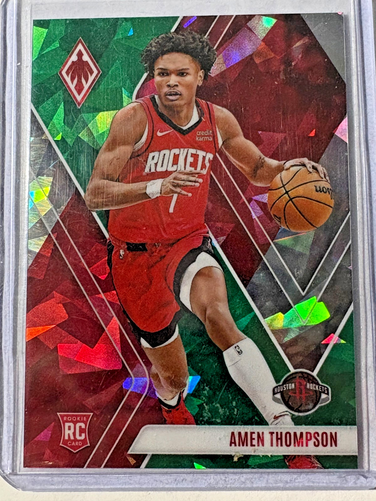 Amen Thompson 2023-24 Panini Phoenix Green Ice #300 Houston Rockets! (RC) /149