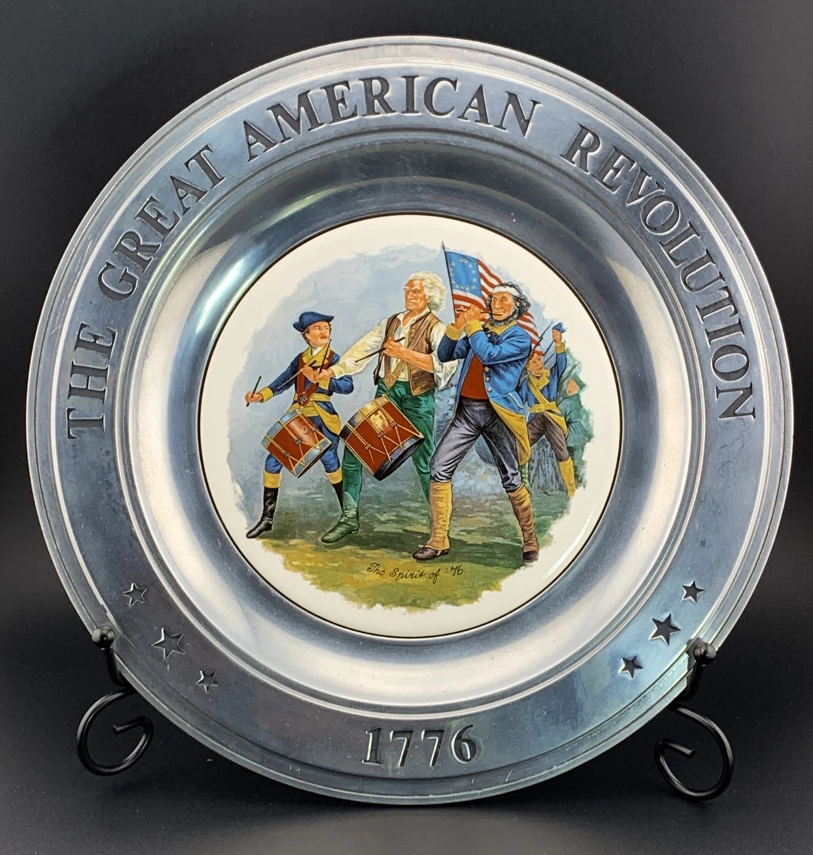 ビンテージピュータープレート1976アメリカ建国200周年記念1776-1976 bicentennial pewter plates products for sale | eBay
