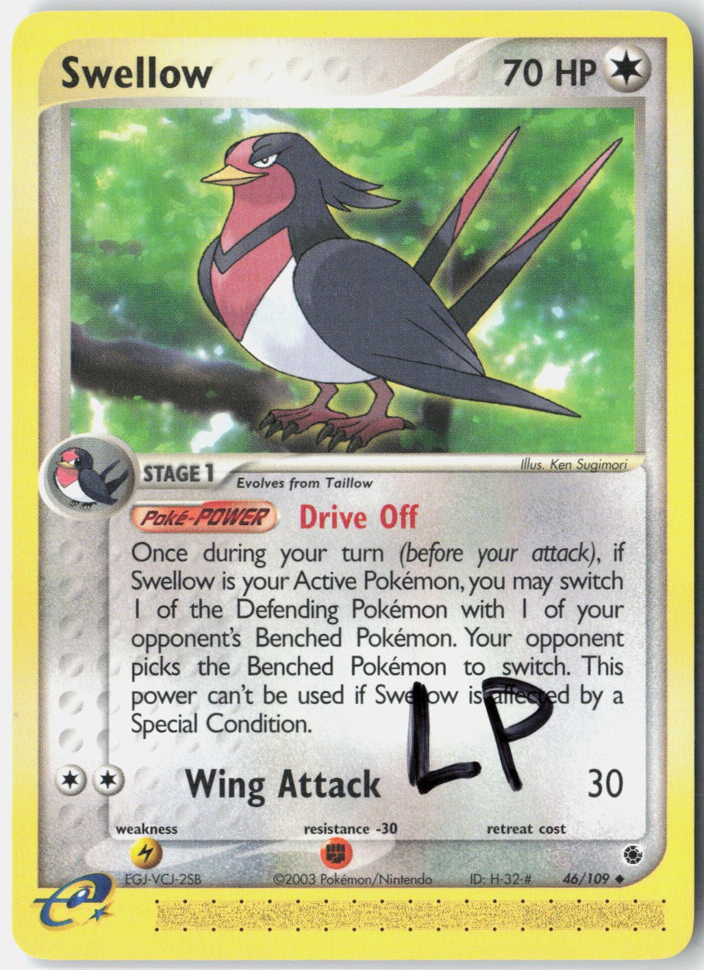 Swellow 46/109 Uncommon Ruby & Sapphire Pokemon Lightly Played