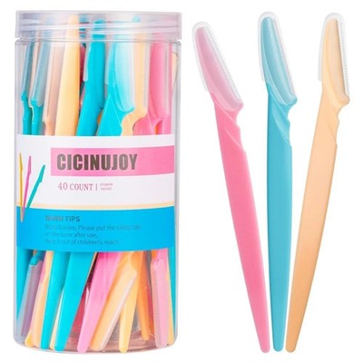 40pcs Eyebrow Razor for Women, Face Shaver Kit Dermaplaning Tool for Peach Fuzz