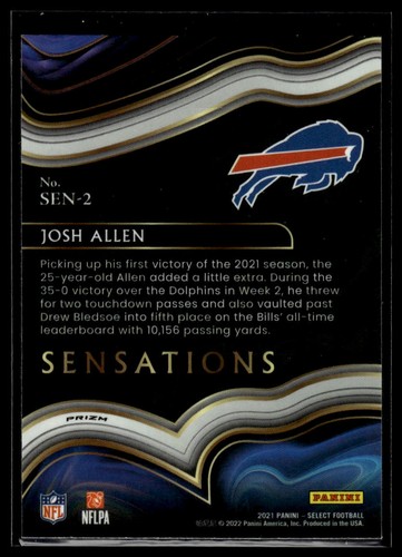 Josh Allen 2021 Panini Select #SEN-2 Sensations Prizm - Bild 2 von 2